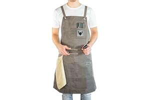 FENNEK Tablier de barbecue | Finitions de qualité supérieure | Avec imprégnation par couche de cire, gris, taille unique