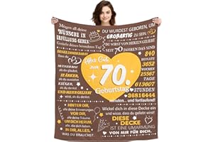 ACAROMAY Original Geschenk 70 Jahre alt Frauen Männer Geburtstag Decke Geschenkidee zum 70. Geburtstagsdecke Tragbare Decken für Oma Opa Ehefrau Ehemann Mama Papa Motivationssprüche Andenken (70. Geburtstag)