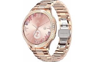 FINDTIME Smart Watch for Women Smartwatch for Android iOS Phones Make/Answer Calls Heart Rate Blood Pressure 100+ Sport Modes SMS Notification Pedometer Watch Custom Dial Diamond Watch for Ladies