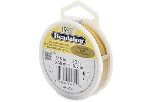 Beadalon 0,38 mm x 9,2 m-Bobine de Fil 19 brins Or
