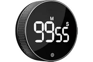 BLUE SNAIL Bluesnail Cronómetro de Cocina, cronómetro de productividad con Pantalla Digital led, cronómetro Inteligente de la Oficina del Gimnasio del Aula Familiar, Cronómetro de Tomate (Todo Negro)