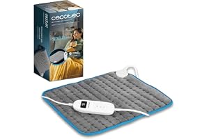 Cecotec Elektrisk värmekudde 35 x 40 cm värmekomfort 4 000 ThermalPad. 100 W, rektangulär formad elektrisk kudde, perfekt för ländryggar, nacke, axlar, 9 temperaturnivåer, LCD-styrenhet