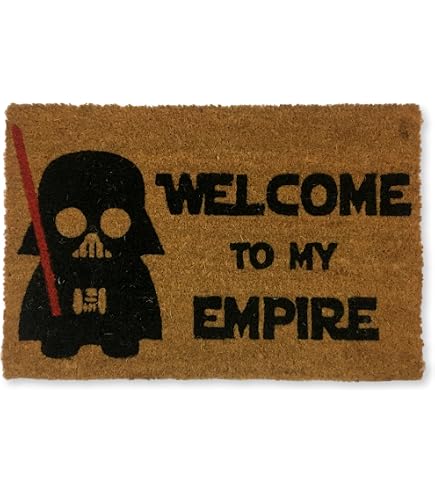 MoonWorks® Fußmatte 'Welcome To The Dark Side' – Witzig, Rutschfest & Waschbar | 60x40 Cm | Schwarze Sci-Fi-Türmatte