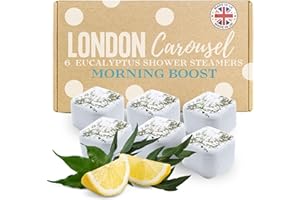 LONDON CAROUSEL Shower Steamers Aromatherapy Set of 6 Large Eucalyptus Shower Bombs for Men and Women
