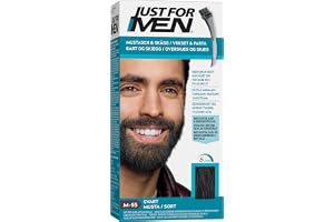 Just For Men Mustasch- Och Skäggfärg Svart, Eliminerar Grått Hår För En Tjockare Och Fylligare Look - M55