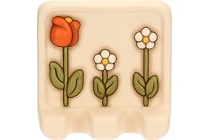 THUN, Poggia Mestoli Triplo In Ceramica, Collezione Happy Country, Ideale per la tua Cucina, 14 x 13,9 x 5 cm