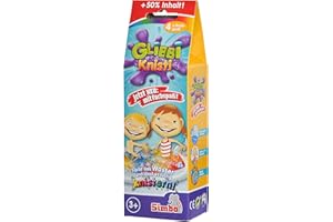 Simba Glibbi Knisti 105953427 zestaw 4 zabawek do wanny, proszek do kąpieli, trzeszczący w wodzie, 4 x 10 g, zabawa w kąpieli, od 3 lat, rozłupywanie, bulgotanie