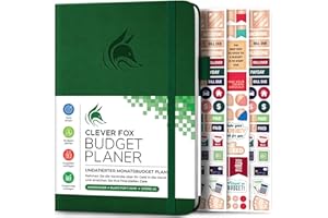 ‎CLEVER FOX Clever Fox Budget Planner - Ausgaben Tracker Botizbuch. Monatliches Budgetierungsjournal, Finanzplaner und Rechnungsbuch zur Kontrolle Ihres Geldes, A5 - Grün (Deutsch)