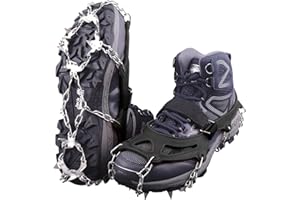 Lechin Ice Tacchetti Ramponi ad Artiglio a 19 Denti per l'inverno Acciaio Inossidabile Resistente al Freddo e Durevole e TPE