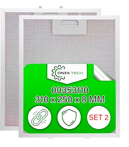 2 Filtri Antigrasso Universali Per Cappa Metallo 32x26 Cm - Adatti A AEG, Beko, Bosch, Indesit...