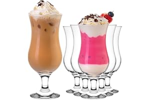 PLATINUX Bicchieri da cocktail 400 ml (max. 470 ml) vetro Set (6 pezzi) bicchieri lunghi drink bicchieri da festa bicchieri da milk shake Large