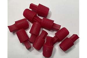 DEXIERP Protection Force Tapón de tapón de inserción cónico Acanalado para 13/16 "27/32" 7/8 "20-22,5 mm Orificio de identificación Tubo de Rosca Apertura de Botella (Paquete de 10) Goma Reutilizable