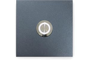 KTC-Home PREMIUM Türklingel Anthrazit - LED Drucktaster Weiß - Größe: 7x7cm - RAL 7016- UV & Witterungsbeständig - Pulverbeschichtet