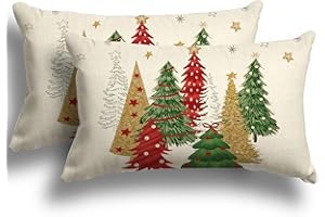 ZWJD Housse de Coussin Noel 30x50 Lot de 2 Housse Coussin Noel Deco Noel Coton et Lin Décoratif Taie d'oreiller pour Chambre, Nanapé, Chaise, Lit Decoration Noel 30 x 50 cm