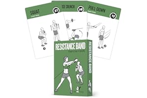 NewMe Fitness Resistance Band Tube Exercise Cards - Extra Large With 6 Effective Home Workouts, Large, Durable & Waterproof With Diagrams And Instructions, Simple Fitness Guide, 62 Cards