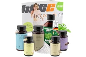 ‎HCGC hCGC Metabolic Treatment 21 Day Basic Package - Omega 3, OPC, MSM, Vitamin Complex Capsules, Psyllium Powder Sugar-Free Syrup with Forest Master for Energy - Intestinal Treatment & Metabolic Support
