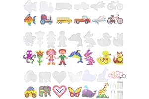 Sinwind 5mm 20 PCS Animal Pegboards Plantillas Grandes, Cuentas para Planchar, Placas Transparente para Cuentas Niños Artesanía Perlas, Adecuado para fiestas de cumpleaños y eventos en interiores