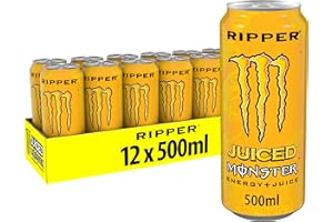 Monster Energy Juiced Ripper, Bebida Energética Lata - Pack de 12 Latas de 500ml
