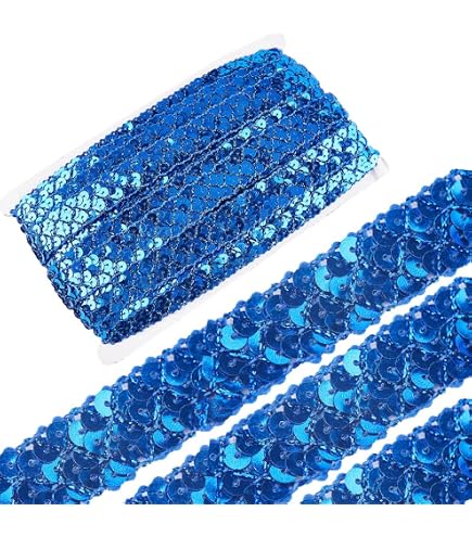 Ruban à Paillettes Plat 6mm X 90m (98 Yards) - Séquence En PET - Pour Couture, DIY, Costumes, Scrapbooking - Couleur Orange Doré