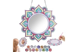 StarryTiger 5D Diamond Painting Mirror, Maquillage Jouet Miroir de Peinture Diamant, Enfant Activité Manuelle, Cadeaux pour Filles 5 6 7 8 9 10 11 12 Ans, pour Decoration Chambre Murale (02)