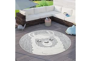 Paco Home Tappeto Bambini Cameretta Tappeto Per Esterno Rotondo Da Gioco Moderno 3D, Dimensione:Ø 160 cm tondo, Colore:Grigio 2