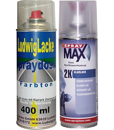 Lackstift Schwarz Glänzend Autolack Spraydose-Sets Volkswagen VW L041 / 041 / A1 Ebenholzschwarz / Pianoschwarz 400ml | MG PRIME Oyster Silver Metallic VW