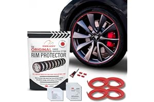 Rimblades Original Red Alloy Wheel Protectors - Fits Up to 24” x 4 Wheels | For Curved/Round Edge Wheels | 9 Colour Options | Easy DIY Fit | Car Exterior Accessory