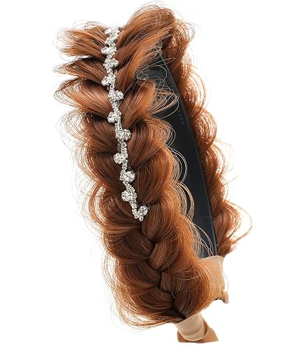 TOECWEGR Fascia per capelli intrecciata 5 fili trecce elastici per capelli classici grossi elastici sintetici da donna accessori di bellezza (marrone chiaro giallo chiaro