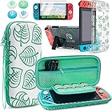 Custodia da trasporto per Nintendo Switch Accessori Bundle per Animal Crossing-Green Leaf Custodia protettiva con custodia in