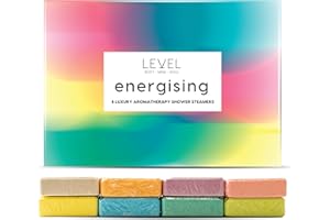 Level Body Mind Soul - Aromatherapie-Duschdampfer, 8er-Pack - Geburtstagsgeschenke für Frauen - Duschbomben mit verschiedenen Düften, Selbstpflege-Entspannung, Duschdampfer für Körperwiederherstellung