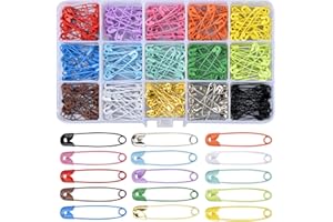 Naapesi 300 Pièces Épingle à Nourrice Coloré, Épingle de Sécurité Décorée, Épingle à Vêtements en Métal, Épingle avec Boîte de Rangement, pour l'Artisanat de Vêtements, Bricolage, Couture, 15 Couleurs