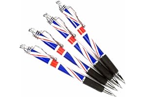 STATIONERIES Penne a sfera con design Union Jack, set di 4 penne, souvenir Londra da collezione