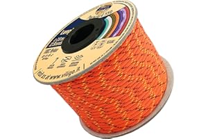 VILIGO Paracord 550 - Type III (3,8 mm) - Tresse en nylon, 7 fils internes - Idéal pour le camping, pour projets DIY, création de bracelets et accessoires (50 m, Eruption)