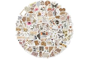 HTTDSLF 120 Pezzi Adesivi Vintage, Adesivi Scrapbooking, Vintage Adesivi, Stickers Aesthetic, Stickers Journaling, per Bottiglia d'acqua, Laptop, Album di Ritagli, Diario