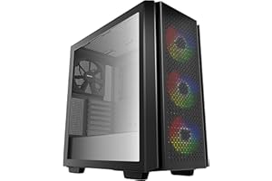 DeepCool CG560 ARGB ATX PC Case Mid-Tower con Vetro Temperato, 3x120mm Ventole A-RGB y 1x120mm Ventola Nero Preinstallates, Pannello Frontale a Flusso d'Aria in Mesh，Nero