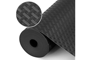 Origuuds Shelf Liners, Non-Adhesive Drawer Liner, Waterproof & Oil-Proof Kitchen Cabinet Cupboard Liner Plastic EVA Material BPA Free Fridge Liner Mats Paper Protector for Shelves (Black/30cm x 150cm)