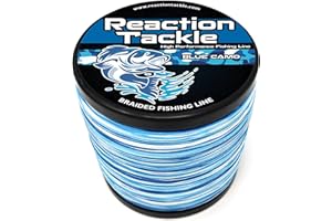 Reaction Tackle Línea de Pesca Trenzada: Rendimiento Profesional para Peces de Agua Salada o de Agua Dulce, cordón de Color para una Mejor Visibilidad