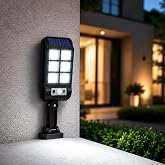 Coverzone G&uuml;neş Enerjili Solar Sens&ouml;rl&uuml; LED Duvar Lambası, Hareket Sens&ouml;rl&uuml;, Uzaktan Kumandalı, 3 Modlu Dış Mekan Bah&ccedil;e Garaj