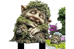 Flanliy 2D Troll De l'herbe Verte Piquets De Jardin, Statue Jardin Exterieur, RéSistante Aux IntempéRies DéCoration De en Acrylique ModèLe, pour DéCoration De Cour Et De (C)