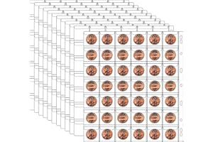 Ettonsun 12 fogli con 42 tasche per la raccolta di monete, inserti per raccoglitori, pagine per portamonete, buste per la maggior parte degli album di libri di raccolta di monete