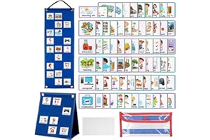 TIKPLUS Visual Timetable, Children Visual Now and Next Board Learning Aids Tool with 70 Picture Cards To Support Communication, Daily Routine Chart for Speech and Language, ASD, Autism, Preschool