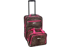 Rockland - Juego de Maletas Adulto Unisex, Leopardo Rosa (Marrón) - F102-PINKLEOPARD