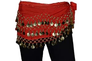 Tanzbekleidung & Accessories Bauchtanz Chiffon Hüfttuch Münzgürtel Bauchtanzgürtel Belly Dance Karneval
