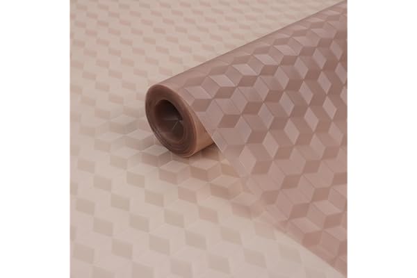 Niwlix (45 cm x 3 M Roll) Anti Slip Leaf Kitchen Cabinet Drawer Shelf Mat Liner Sheets Shelf Liners for Kitchen Shelves, Cupboard Sheets,Fridge Mats, Super Strong EVA, Water Resistant (Brown)