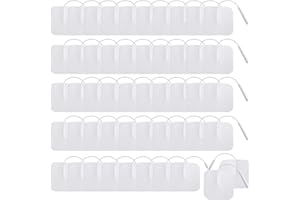 LEKEFETO 50 cuscinetti per elettrodi Tens-EMS per elettrostimolatori, 40 x 40 mm, autoadesivi, riutilizzabili, per sollievo da muscoli, schiena e dolori articolari