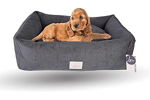 Ligo Buddy Elegance - Cuccia per cani Lettino per cane realizzata in Italia. Cuscino materasso per Cane cuccetta completamente sfoderabile e lavabile. (S/M: 70 X 65 cm, GRIGIO SC. ELEGANCE)