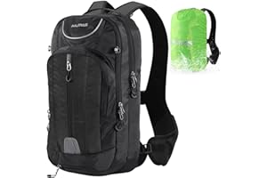 MUPAS Plecak rowerowy dla kobiet i mężczyzn – wodoszczelny, ultralekki, z pokrowcem przeciwdeszczowym / pokrowcem na kask, kieszenią na telefon komórkowy i paskami odblaskowymi, plecak rowerowy,