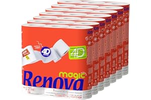 Renova Papel Higiénico Magic, 63 Rollos Premium Suaves, Tecnología 4D de Suavidad Extrema