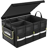 oasser Kofferbaktas, organizer met deksel, kofferbak, organizer, autotas, auto, kofferbak, praktisch, waterdicht, antislip, opvouwbaar, met aluminium handgrepen, reflecterende strepen