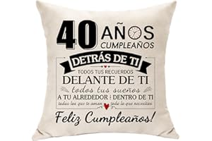 Hasodeo 40 Años Regalo para Mujeres Hombres - Decoración y Fundas para Cojínes 40º Regalos para Papá Mamá Hermana Hermano Amiga Recuerdo (40 años)